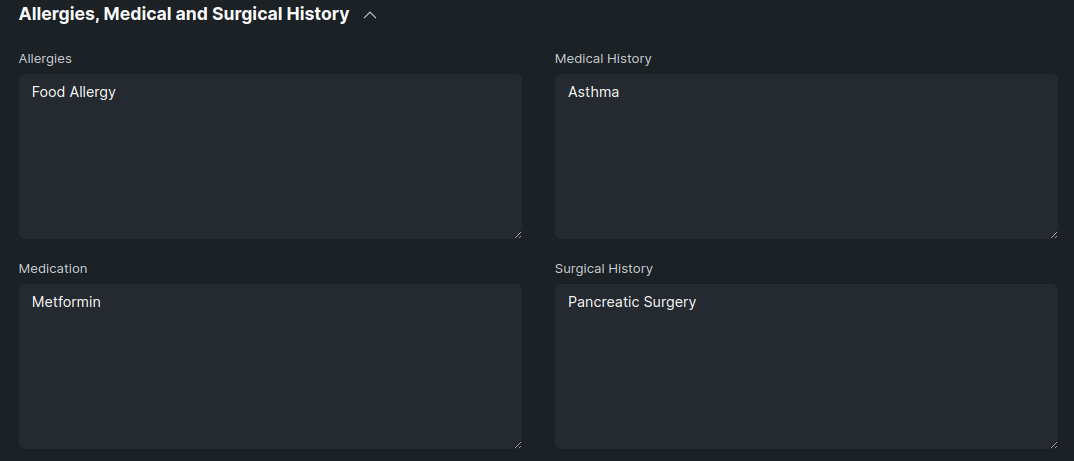 Allergies Medical Surgical History 